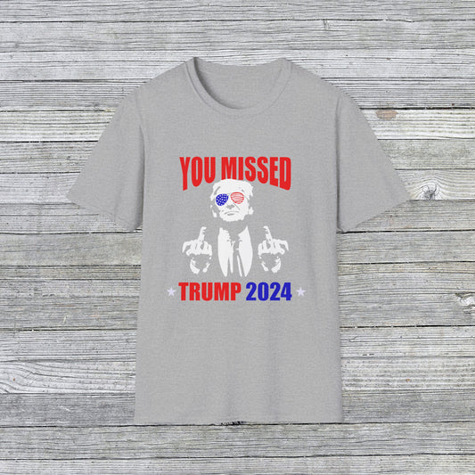 Trump Assassination Attempt T-Shirt, Donald Trump Shot shirt, Trump 2024 USA Tee, Donald Trump Republican Shirt, Missed Trump 2024